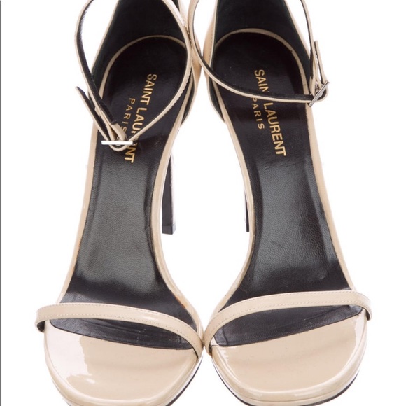 YSL Jane 105 Patent Leather Sandal- Nude - Picture 4 of 4